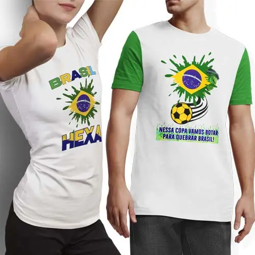 Artes Sublimação Camisetas Torcida Brasil Copa Mundo Futebol