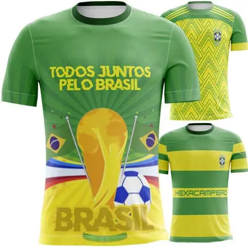 Estampas Camisetas Brasil Torcedor Copa Mundo Futebol Artes
