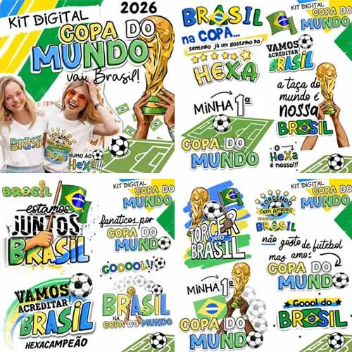 Estampas Artes Frases Coloridas Pandoca Copa Mundo 2026 Br