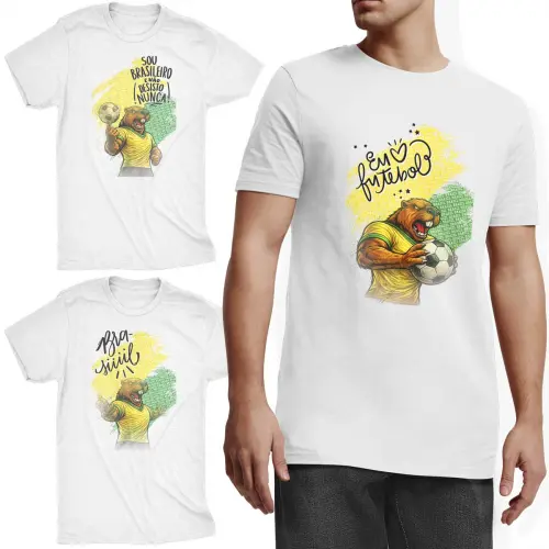 Estampas Artes Camisetas Brasil Capivara Torcida Copa Mundo
