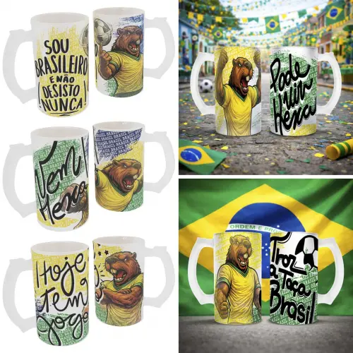 Estampas Artes Brasil Copa Mundo Canecas Chopp Capivara