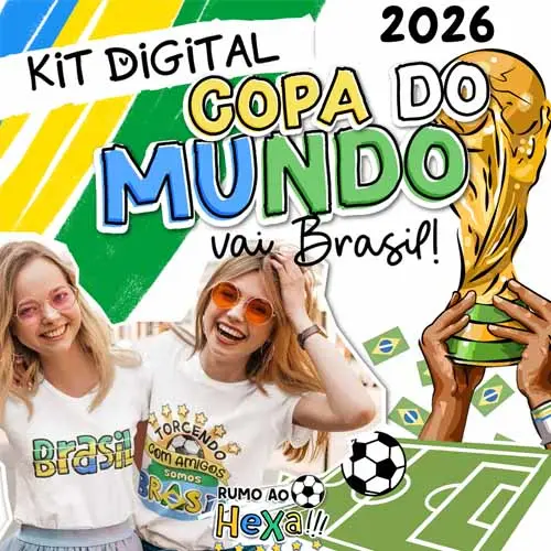 Kit Digital Artes Frases Pandoca Brasil Copa Mundo 2026