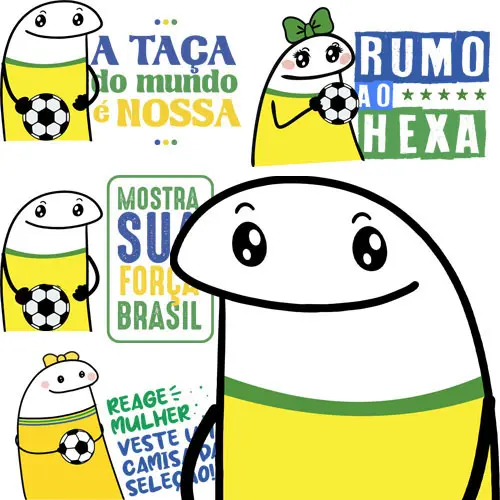 Kit Digital Artes Florks Torcedor Brasil Copa Mundo Futebol