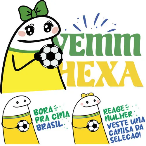 Kit Digital Artes Florks Torcedor Brasil Copa Mundo Futebol