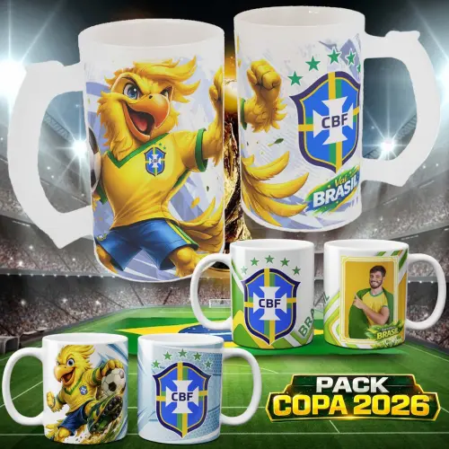 Kit Digital Artes Canecas Brasil Copa Sublimação Combo Png