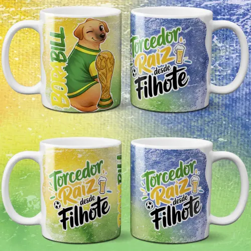 Kit Digital Artes Canecas Brasil Copa Sublimação 28 Estampas