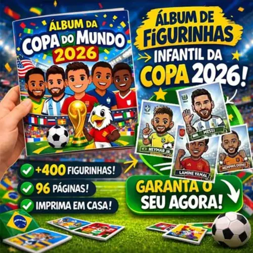 Kit Digital Artes Álbum Kids Infantil Figurinhas Copa Mundo