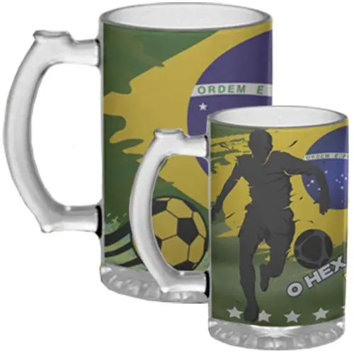 Pack 12 Artes Canecas Chopp Brasil Copa Estampas Mockups