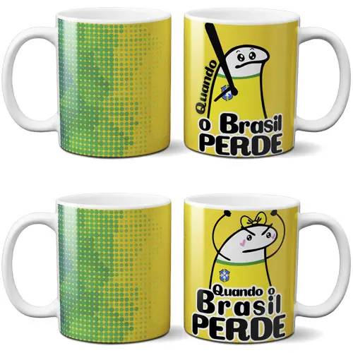 Pack 50 Artes Florks Torcedor Brasil Copa Mockups Canecas