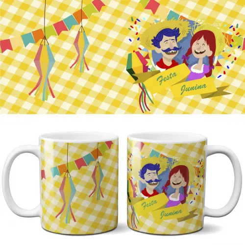 Artes Canecas Festa Junina Sublimação Estampas Mockups