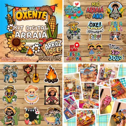 Artes Festa Junina Kit Digital Pandoca Png Sublimação Arraiá