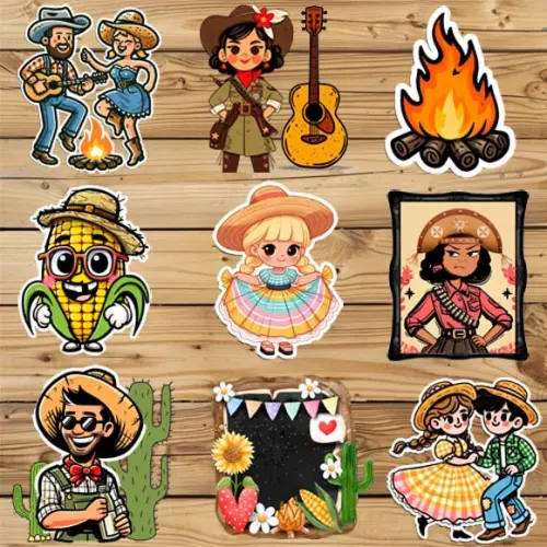 Artes Festa Junina Kit Digital Pandoca Png Sublimação Arraiá