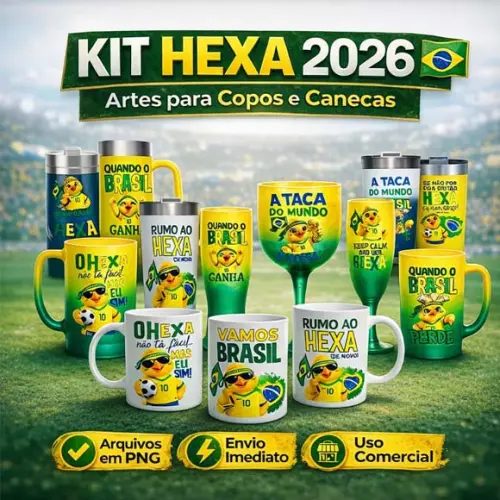 Pacote Artes Brasil Copa Mundo Garrafinhas Copos Canecas