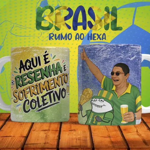 Pacote Artes Canecas Brasil Copa Sublimação 28 Estampas Png