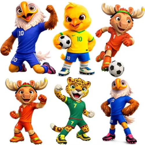 Pacote Artes Mascotes Copa do Mundo 2026 Kit Digital Desenho