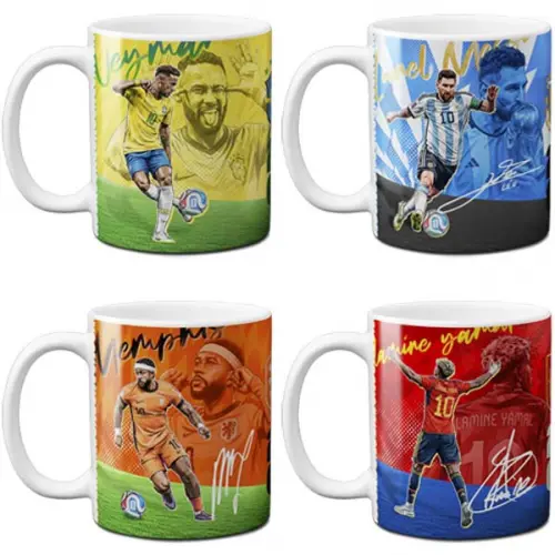 Pacote Artes Sublimação Canecas Craques da Copa 2026 Mockups