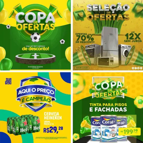 Pacote Artes Psd Banners Propagandas Brasil Copa Mundo