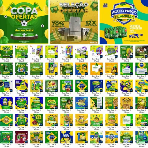 Pacote Artes Psd Banners Propagandas Brasil Copa Mundo