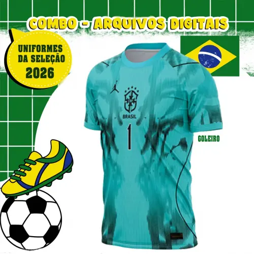 Vetores Artes Uniformes Brasil Copa 2026 Estampas Editáveis