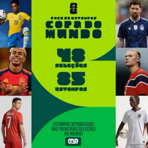 Vetores Artes Uniforme Seleções Copa 2026 Futebol Sublimação