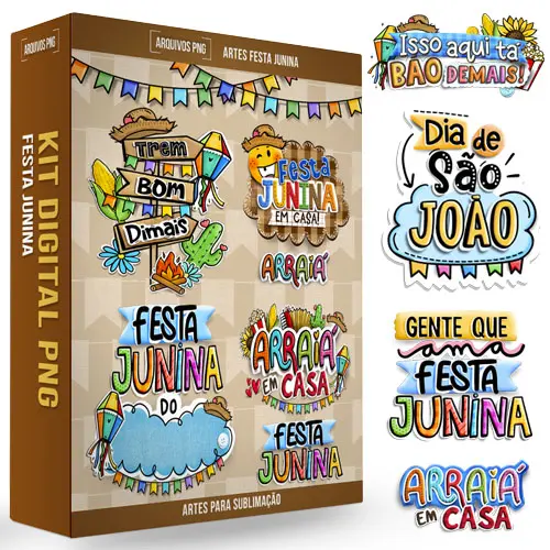 Artes Png Frases Coloridas Festa Junina Sublimação Arraial