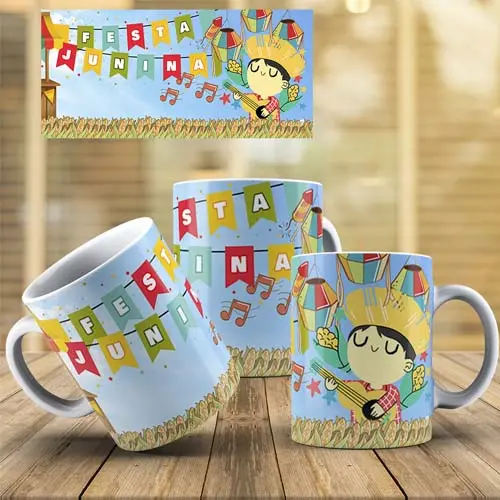 Estampas Canecas Festa Junina Arraiá 10 Artes Png Mockups