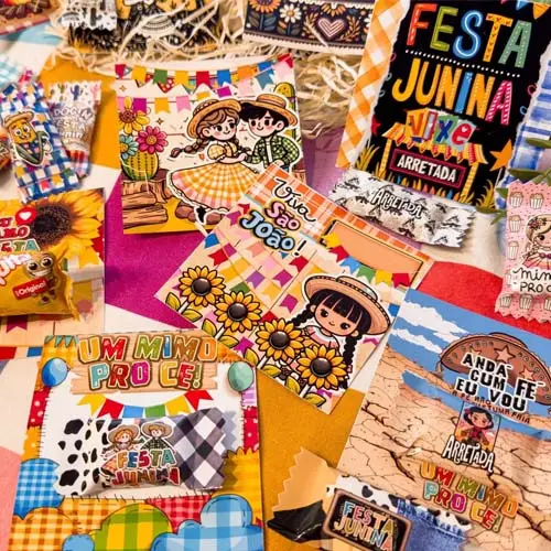 Kit Digital Artes Festa Junina Pandoca Png Sublimação Arraiá