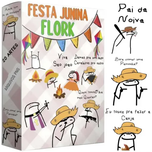 Pack 20 Artes Png Festa Junina Flork Sublimação Estampas