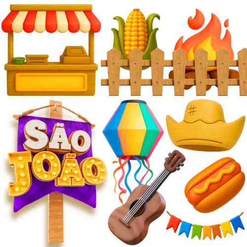 Pack Artes Festa Junina Desenhos Cute Baby Sublimação Arraiá