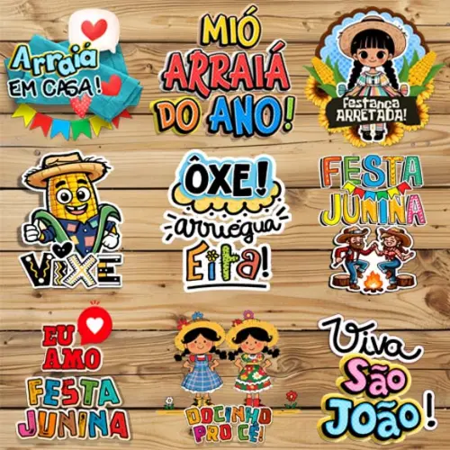 Pack Artes Festa Junina Kit Digital Pandoca Png Sublimação