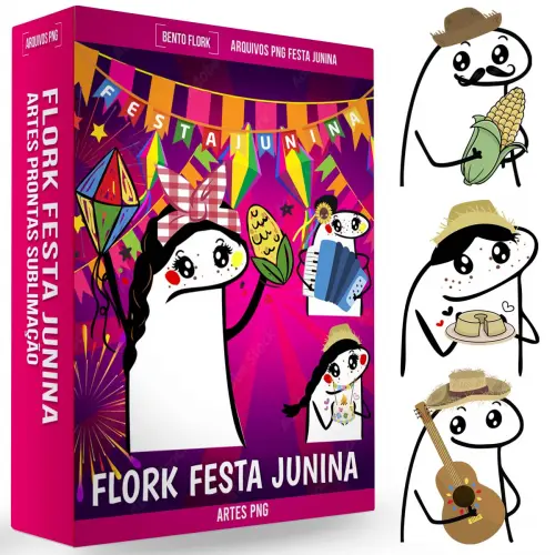 Pacote 40 Artes Flork Festa Junina Sublimação Pack2