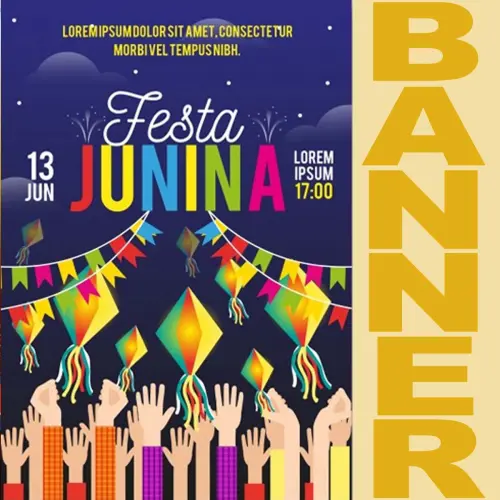 Pacote Artes Banners Flyers Cartaz Festa Junina Editáveis
