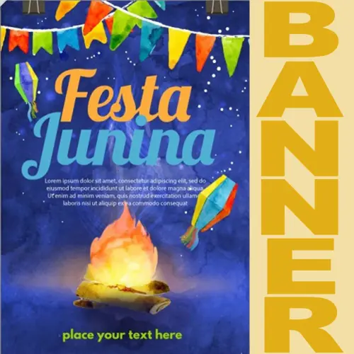 Pacote Artes Banners Flyers Cartaz Festa Junina Editáveis