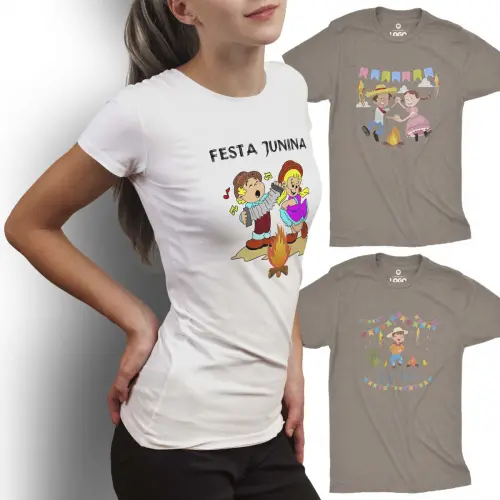 Pacote Artes Vetores Camisetas Festa Junina Mockups