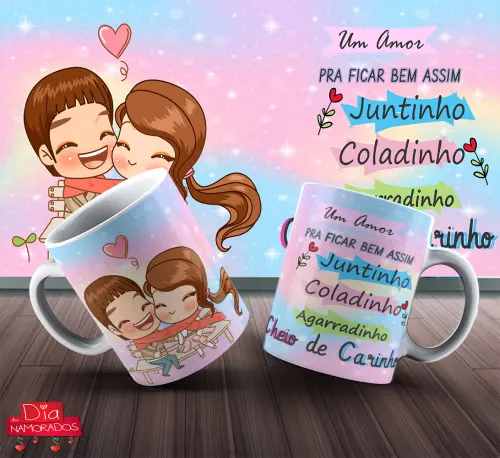 Artes Canecas Namorados Editáveis Corel Mockups Png