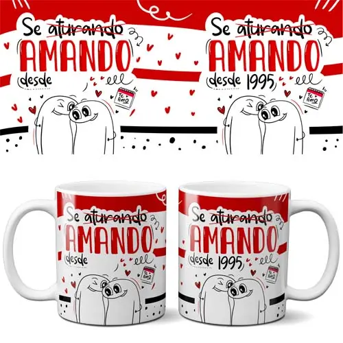 Artes Canecas Florks Dia dos Namorados Sublimação Flork