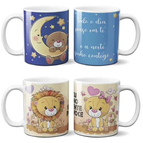 Artes Canecas Amor Amizade Namorados Sublimação Mockups