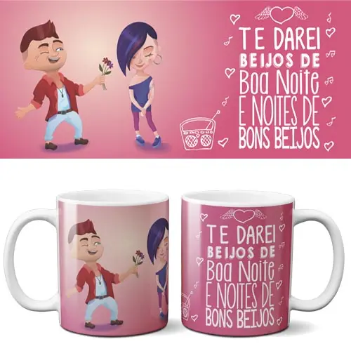 Artes Canecas Amor Amizade Namorados Sublimação Mockups
