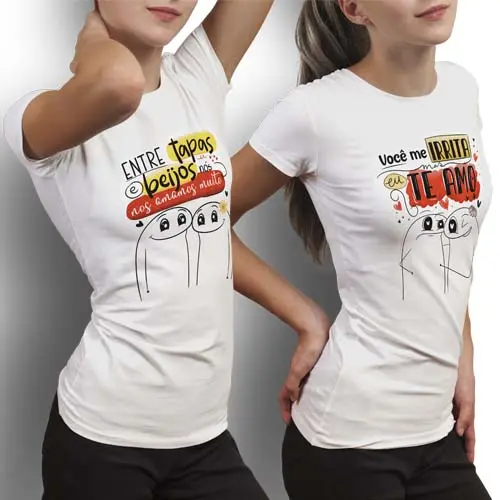 Artes Camisetas Florks Dia dos Namorados Sublimação Flork