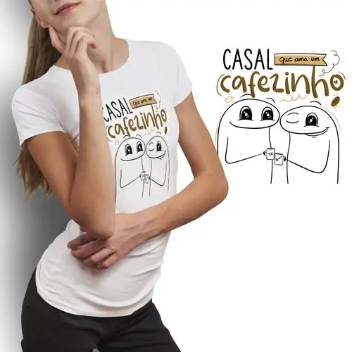 Artes Camisetas Florks Dia dos Namorados Sublimação Flork
