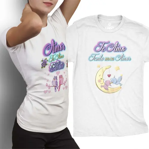 Artes Editáveis Dia dos Namorados Camisetas Tshirt Mockups