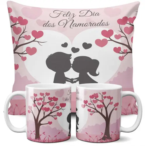 Artes Editáveis Canecas Almofadas Dia Namorados + Mockups