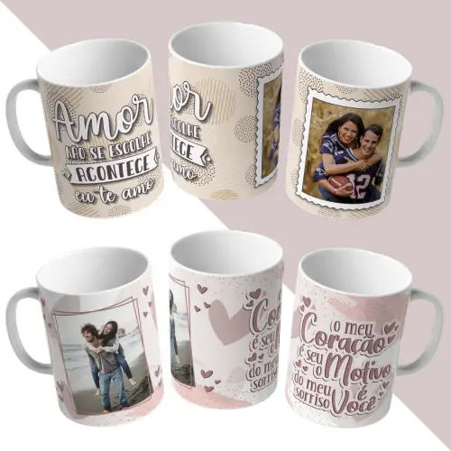 Artes Sublimação Canecas Namorados Sublimação 40 Estampas