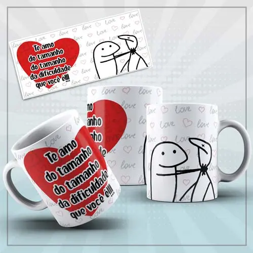 Estampas Canecas Flork Dia dos Namorados Mockups Sublimação