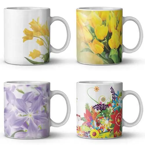 Estampas Canecas Flores Rosas Sublimação Namorados