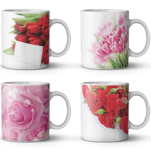Estampas Canecas Flores Rosas Artes Dia dos Namorados