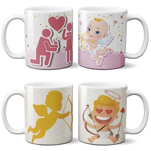 Estampas Canecas Cupido Namorados Amor Carinho Românticas