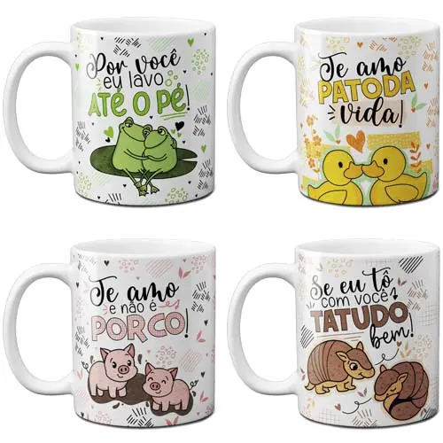 Estampas Artes Namorados Sublimação Canecas Pack Abc23 Png