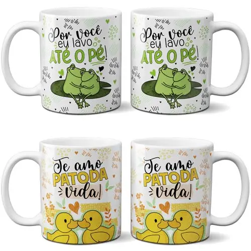 Estampas Artes Namorados Sublimação Canecas Pack Abc23 Png