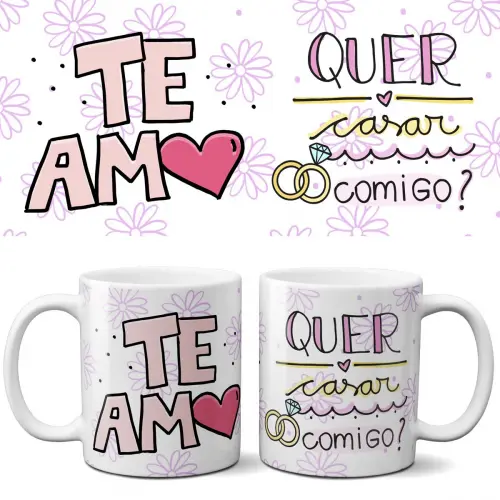 Estampas Canecas Frases Coloridas Namorados Mockups